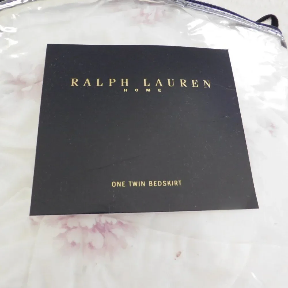 NEW Ralph Lauren Twin Solange Bed Skirt Ruffle White Lavender Purple Floral 15